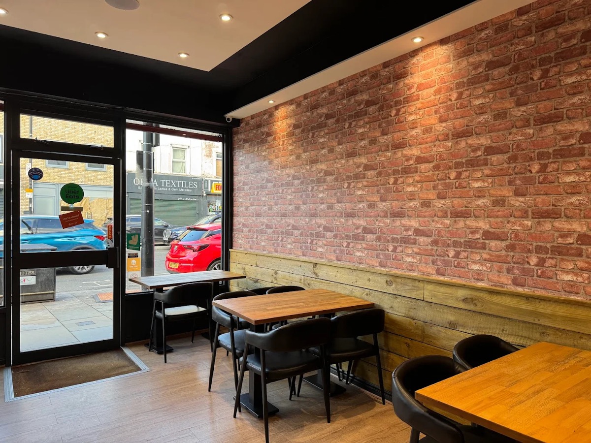 Inside Caribbean Flavours restaurant in Shepherd's Bush